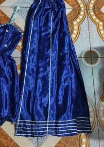 Vibrant Purple Layered Kurta Set with mirror dupat