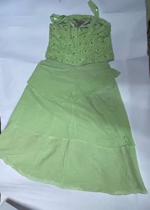 Light Green Embellished Gown
