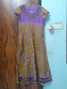 Designer Purple &amp; Yellow Kurta