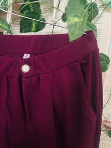 Burgundy Casual Dress Pants