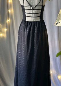Vintage Black Cutout Midi Dress