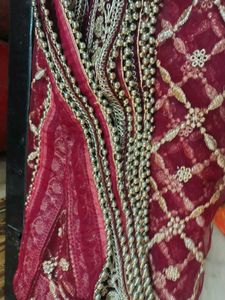 Exquisite Embroidered Maroon Bridal Dupatta