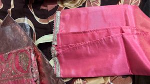 Beautiful Pink Palazzo Pants with Lace Trim