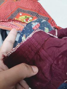 Maroon Brocade Blouse with Gold Motifs