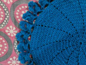 Blue Crocheted Doily