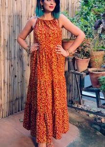 The Vasiliki Maxi Length Cotton Red Halte