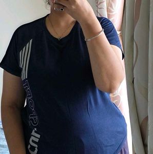 cult sport Comfortable Navy Blue Graphic T-Shirt