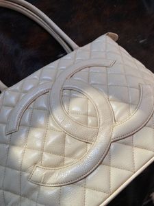 vintage Chanel Quilted Cream Handbag