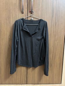 Dark Grey Long Sleeve Top