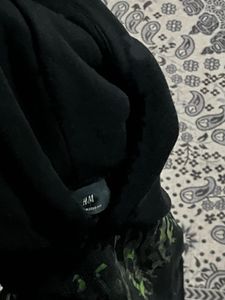 Graphic Print Black Hoodie