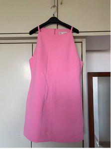 Vibrant Pink Halter Neck Mini Dress