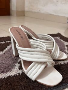 Chic White Block Heel Sandals