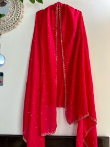 Rose Red Heavy handwork embroidered Sharara Set