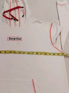 White Hoodie with Red Accents