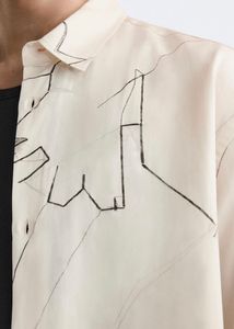 ZARA STREAK PRINT SHIRTS | OYSTER-WHITE