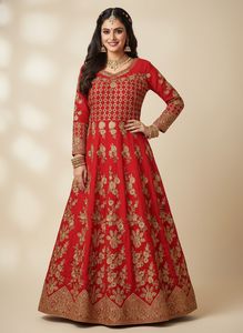 Stunning Red Embroidered gown