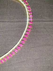 Pink Gemstone Necklace &amp; Earring Set