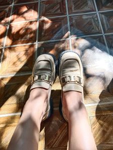 Square Toe BEIGE LOAFER