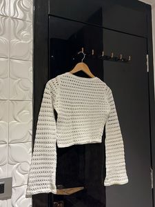 Chic Crochet Knit Cropped Top
