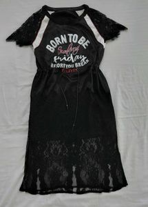 Black Lace Trim Dress
