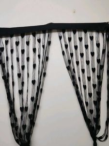 Black Heart Sheer Curtains