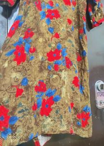 Multi 🔴🔵Floral Printed Kurti For 40 Bust