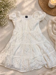 White Eyelet Mini Dress