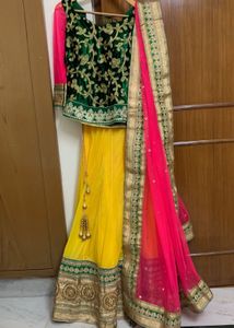Handwork Lehenga Choli Dupatta Set