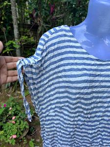 Blue &amp; White Striped Tunic Top