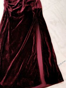 Maroon Velvet bodycon Dress