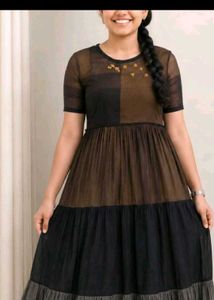 Elegant Tiered Ethnic Gown with Embroidery