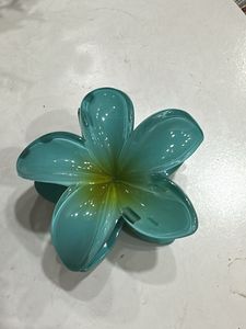 Teal Flower Claw Clip