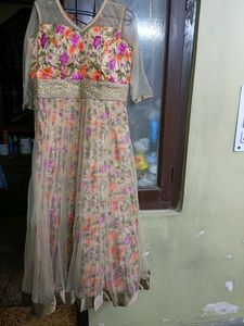 Multicolorur Heavy Gown/ Anarkali In L Size