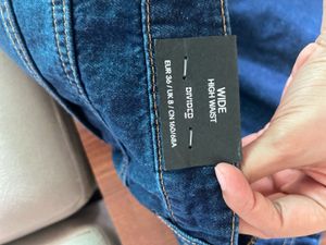 h&amp;m Dark Wash high waist Wide Leg Jeans