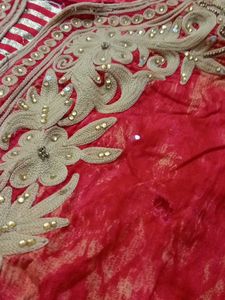 Vibrant Red Embroidered Kurta salwar