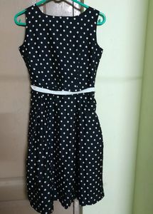 Black With White Dots One Piece Dress!!