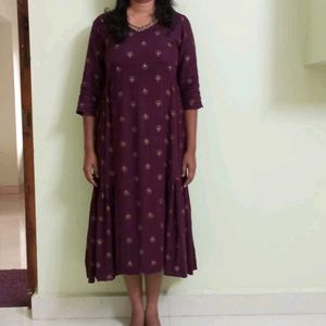 Maroon Embellished Anarkali Maxi