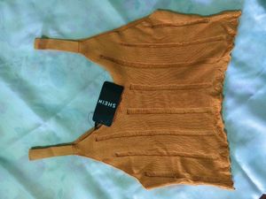 Orange Knit Tank Top
