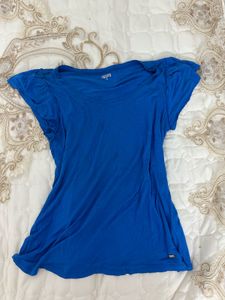 Blue Short Sleeve Top- L