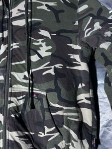 Man's Sherpa Camouflage Zip-Up Hoodie