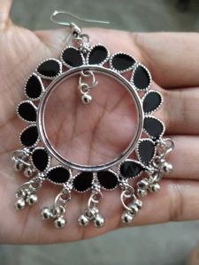 Stylish Black Hoop Earrings