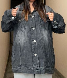 Oversized Washed Denim Jacket