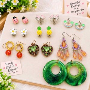Cute Enamel Stud Earrings Set combo pack