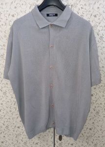 DRAW FIT knitted front open shirt