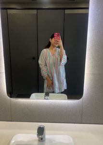 Striped V-Neck Kurta Top