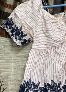 ||NEVER BEEN WORN|| ONLY Striped Embroidered Top