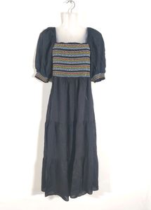 Black Embroidered Casual Dress (Women)