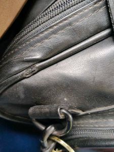HP Black Leather Laptop Bag