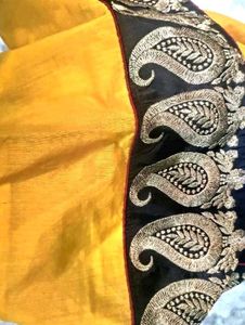 yellow wedding saree