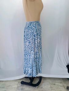 Floral Print Midi  Cascade Skirt